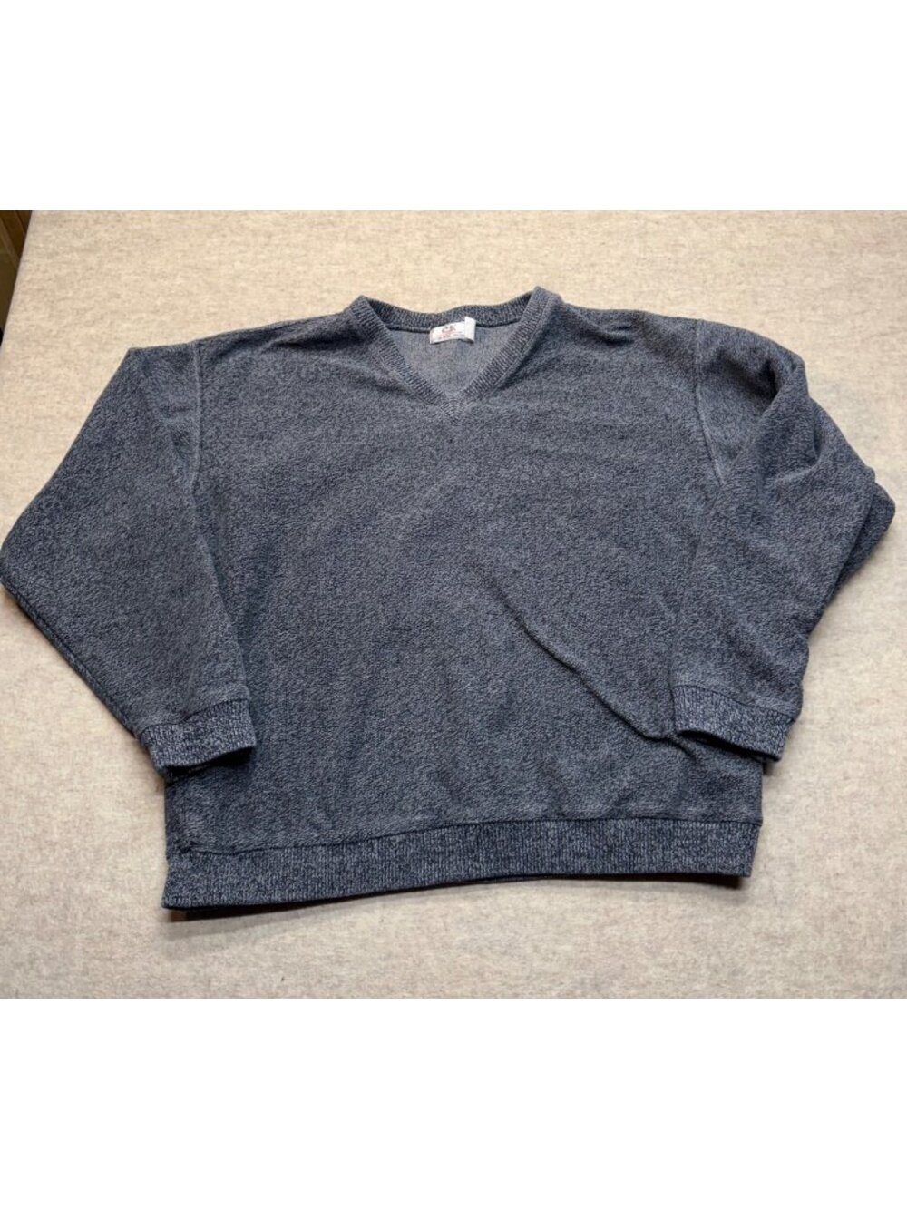Vintage 90s Columbia Knit Made in USA Grey V-neck Sweater Men's Large - Picture 1 of 8